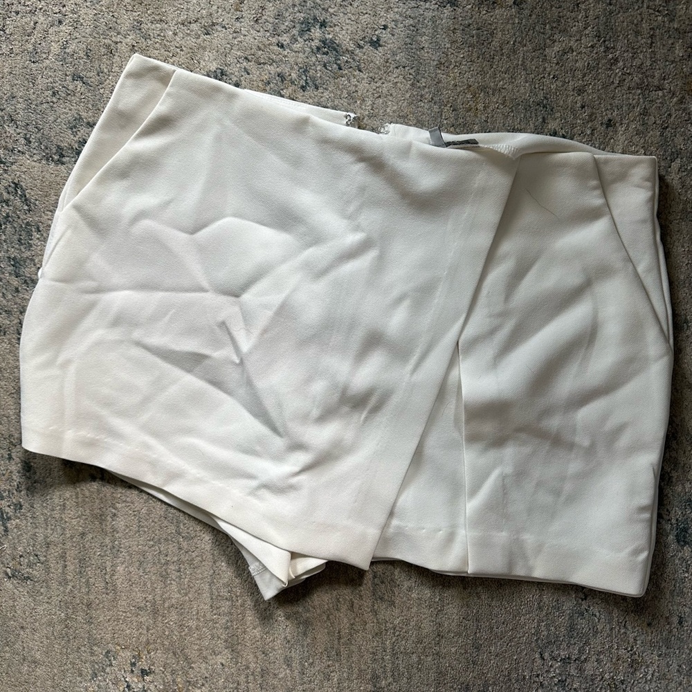 White Skort Shorts‎ Skirt High Waist Bottoms Party Cocktail